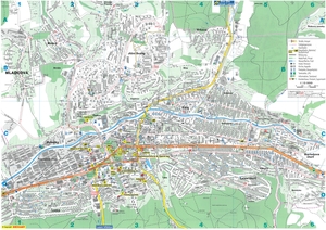Plan des Zentrums von Zlín